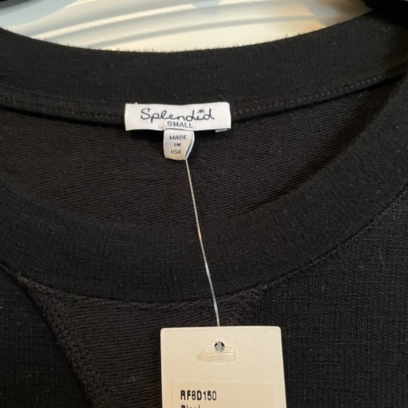 Splendid Black Tunic Sweater - Size Small - Retail $138 - NWT! Kangaroo pocket! - Picture 3 of 4